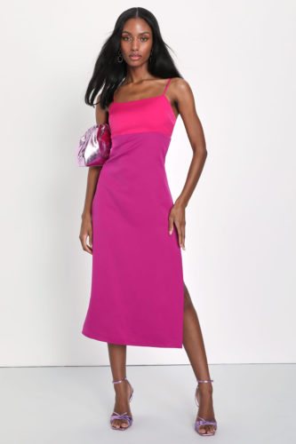 Lulus Colorblock Midi Dress - dress like a gemini