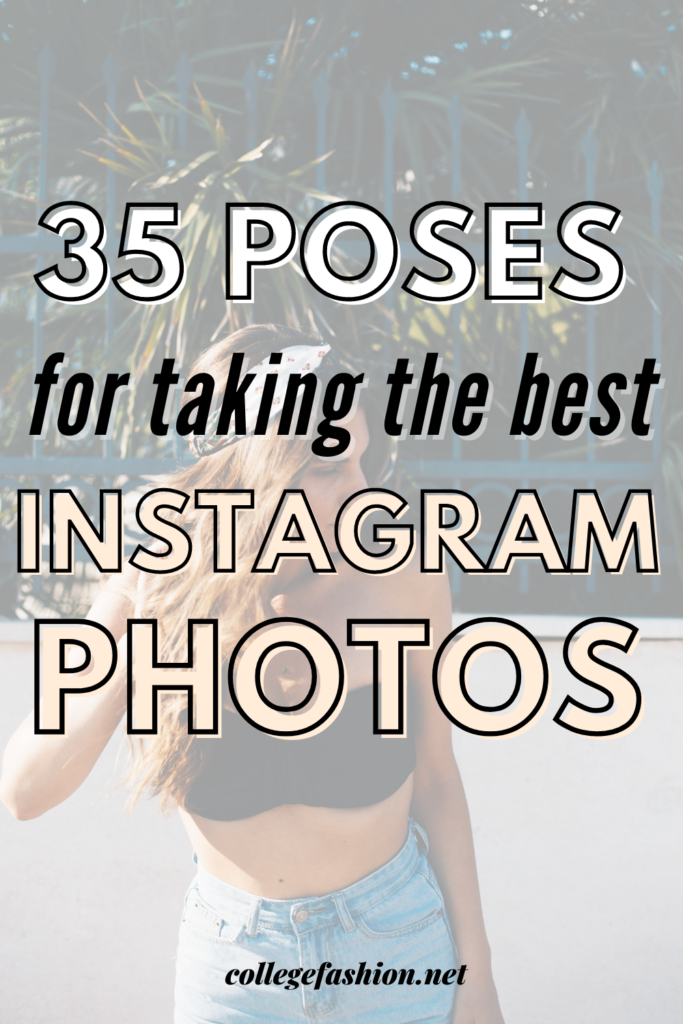 Header Image: Best Instagram Poseswoman posing for a photo in front of a white wall while wearing high-waisted shorts, a black swimsuit top, and a head scarf